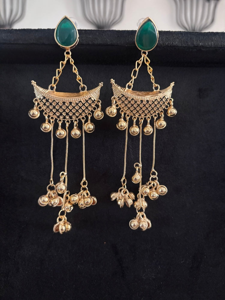 Emerald Moonlit Danglers
