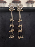 Diamond-Dew Tassel Earrings