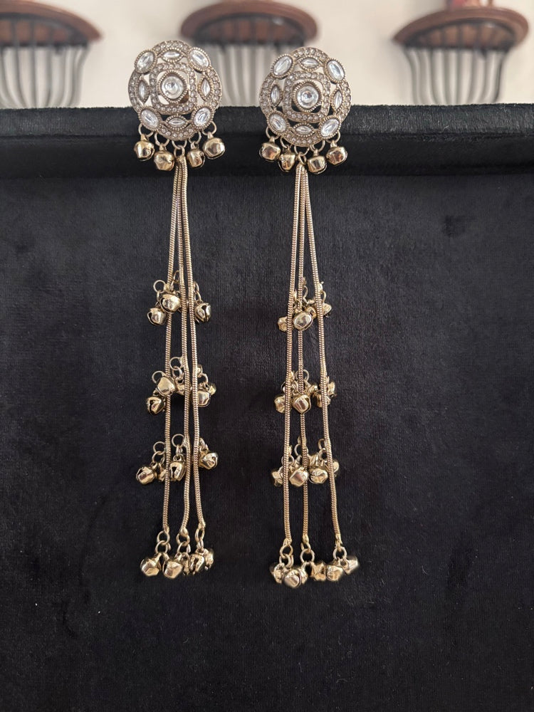 Diamond-Dew Tassel Earrings
