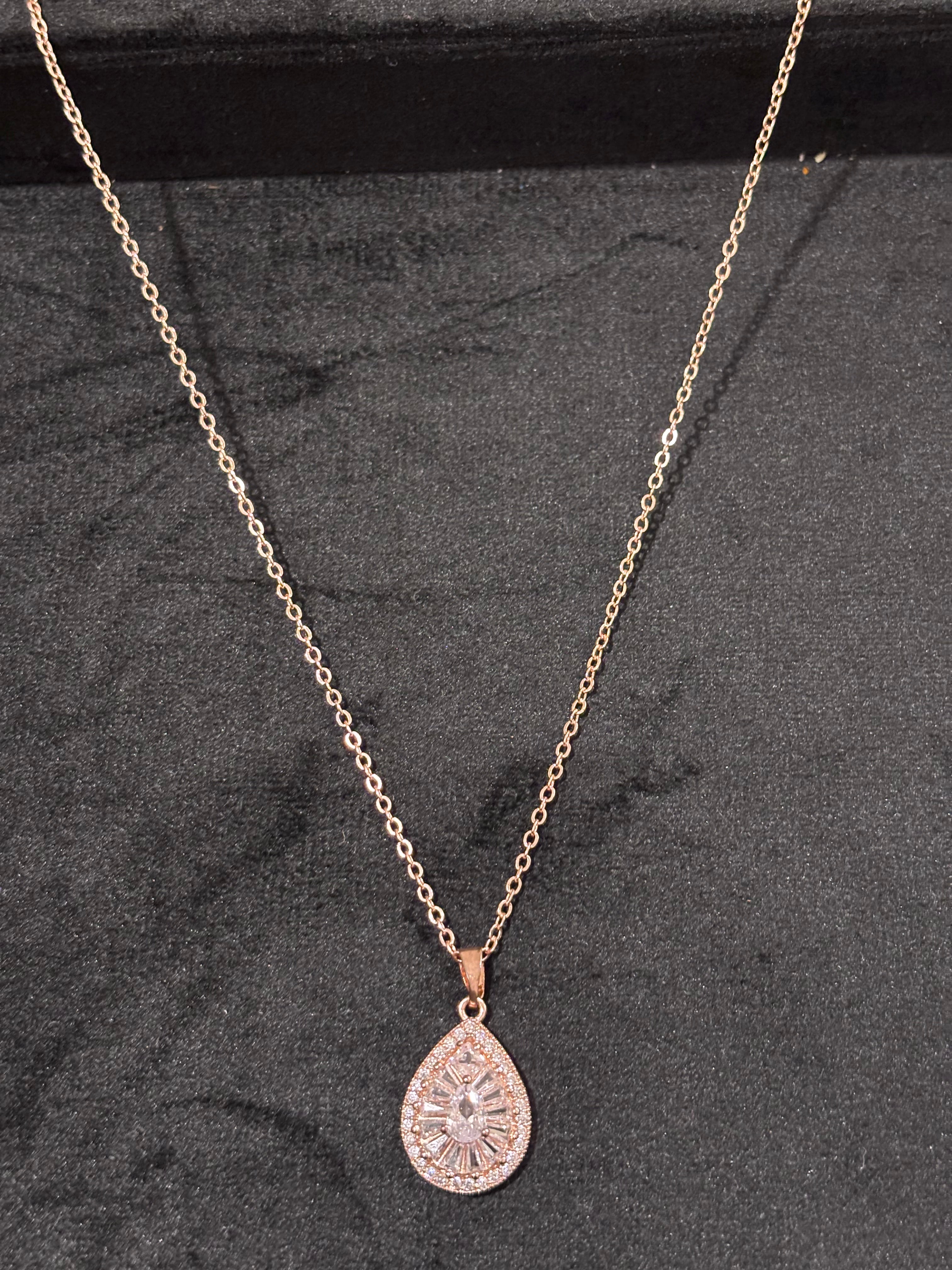 Aria Baguette Pear Necklace