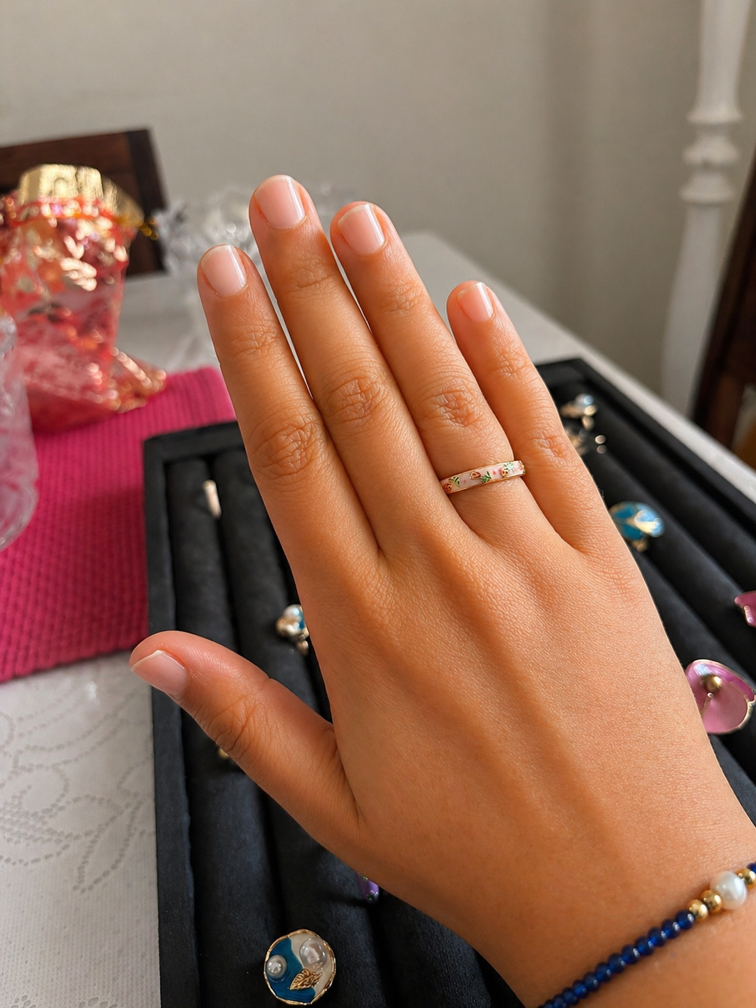 Enamel Fleur Adjustable Band