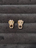 Emerald-Eyed Panther Studs