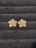 Textured Flora Pearl Studs