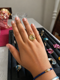 Enamel Vintage Bloom Adjustable Ring