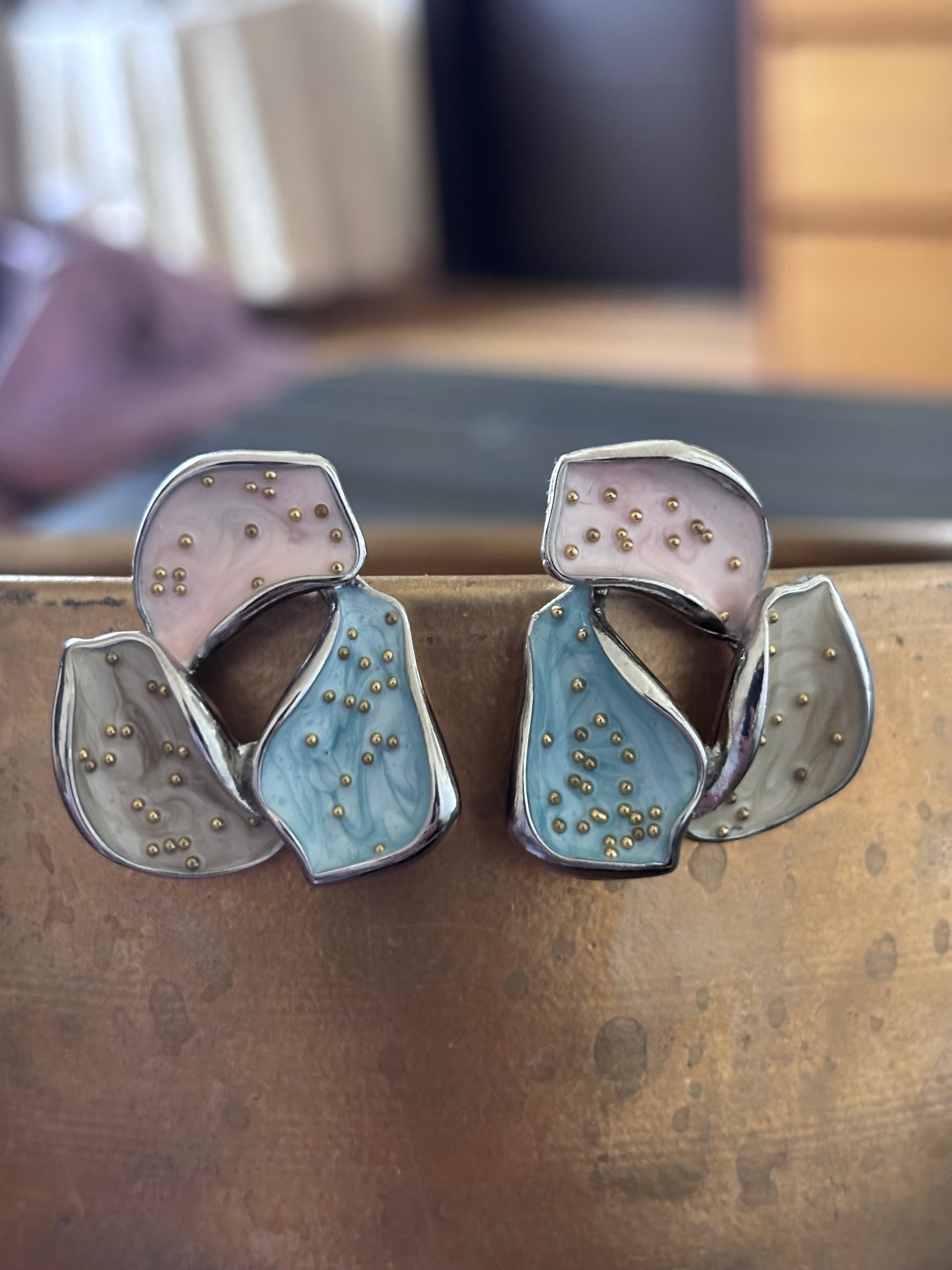 Pastel Petal Sculpt Studs