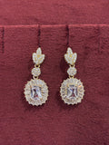 Elara Emerald-Cut Sunburst Earrings