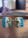 Verdant Rose Enamel Studs