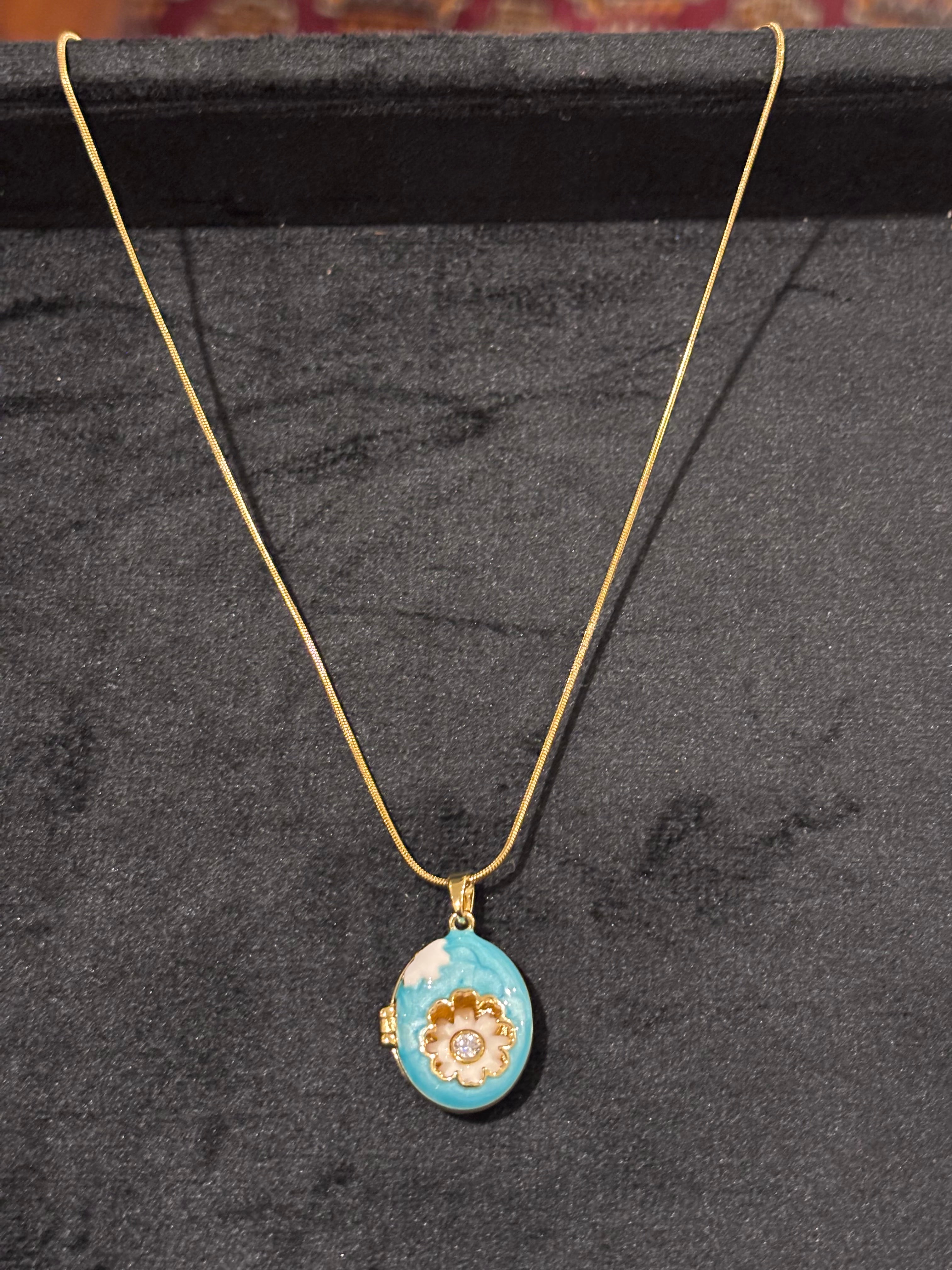 Céleste Enamel Floral Locket