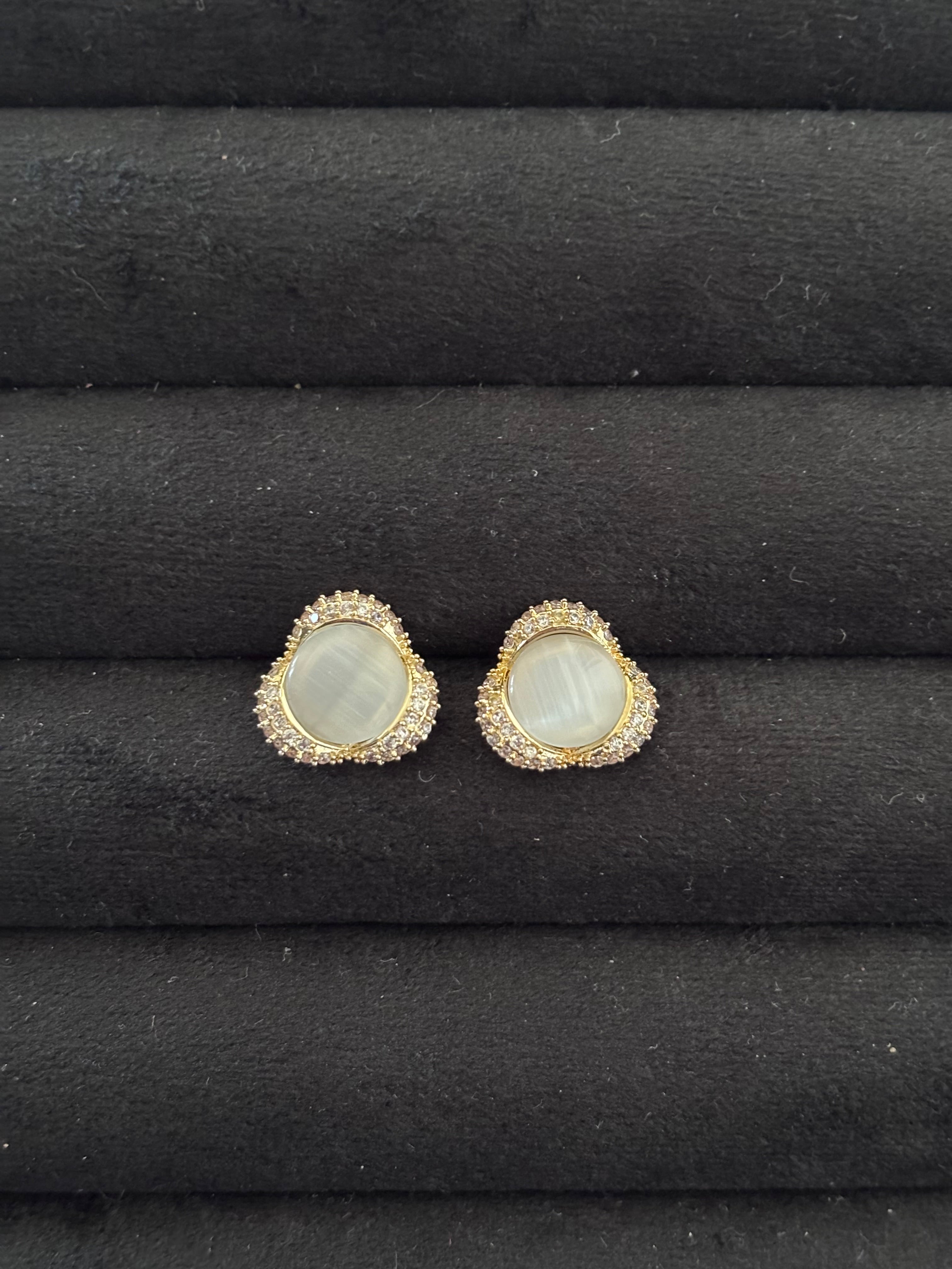 The "Luminous Halo" Moonstone Studs