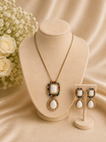 Mosaic Moonstone Pendant Set