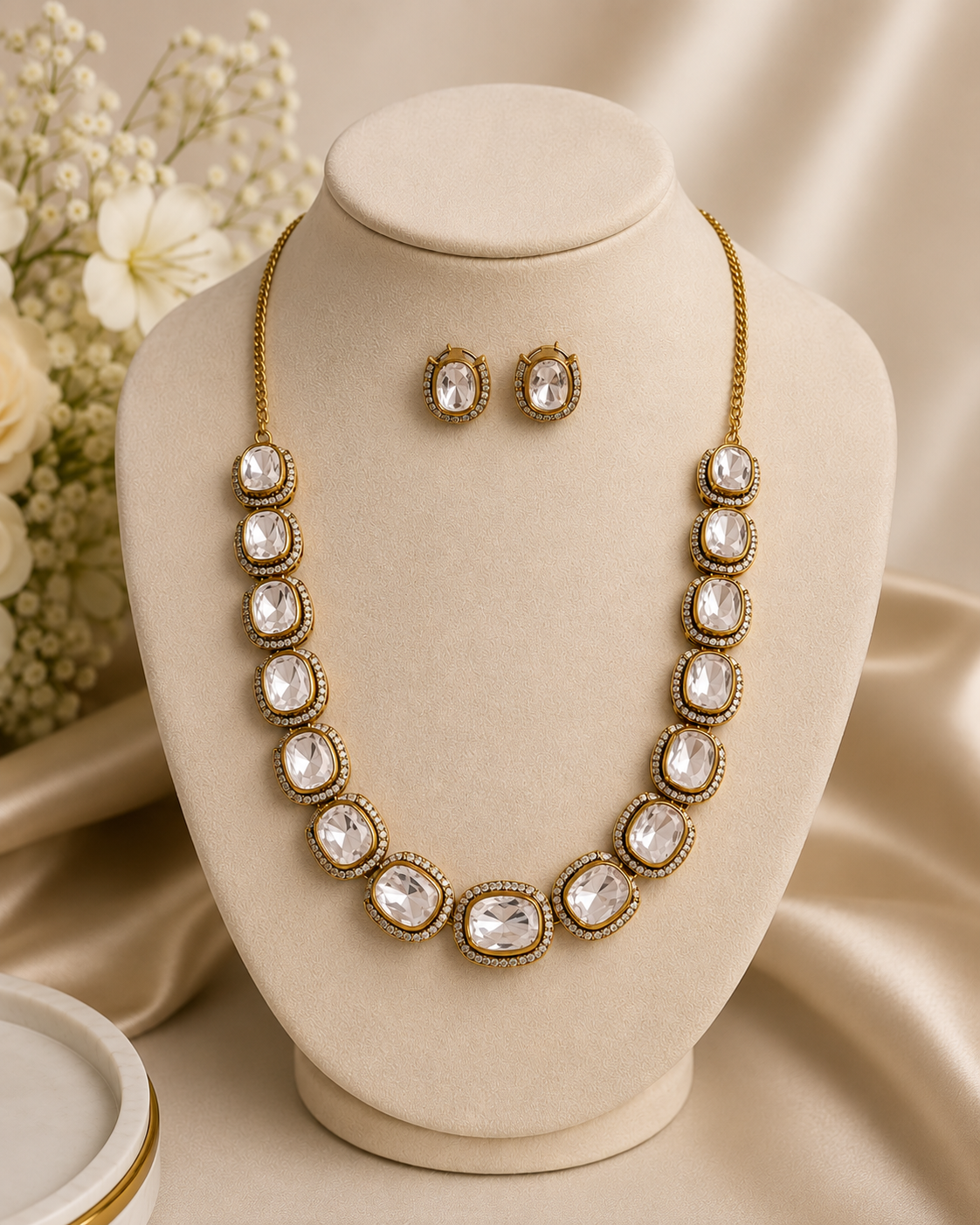 Celeste Polki Statement Necklace Set