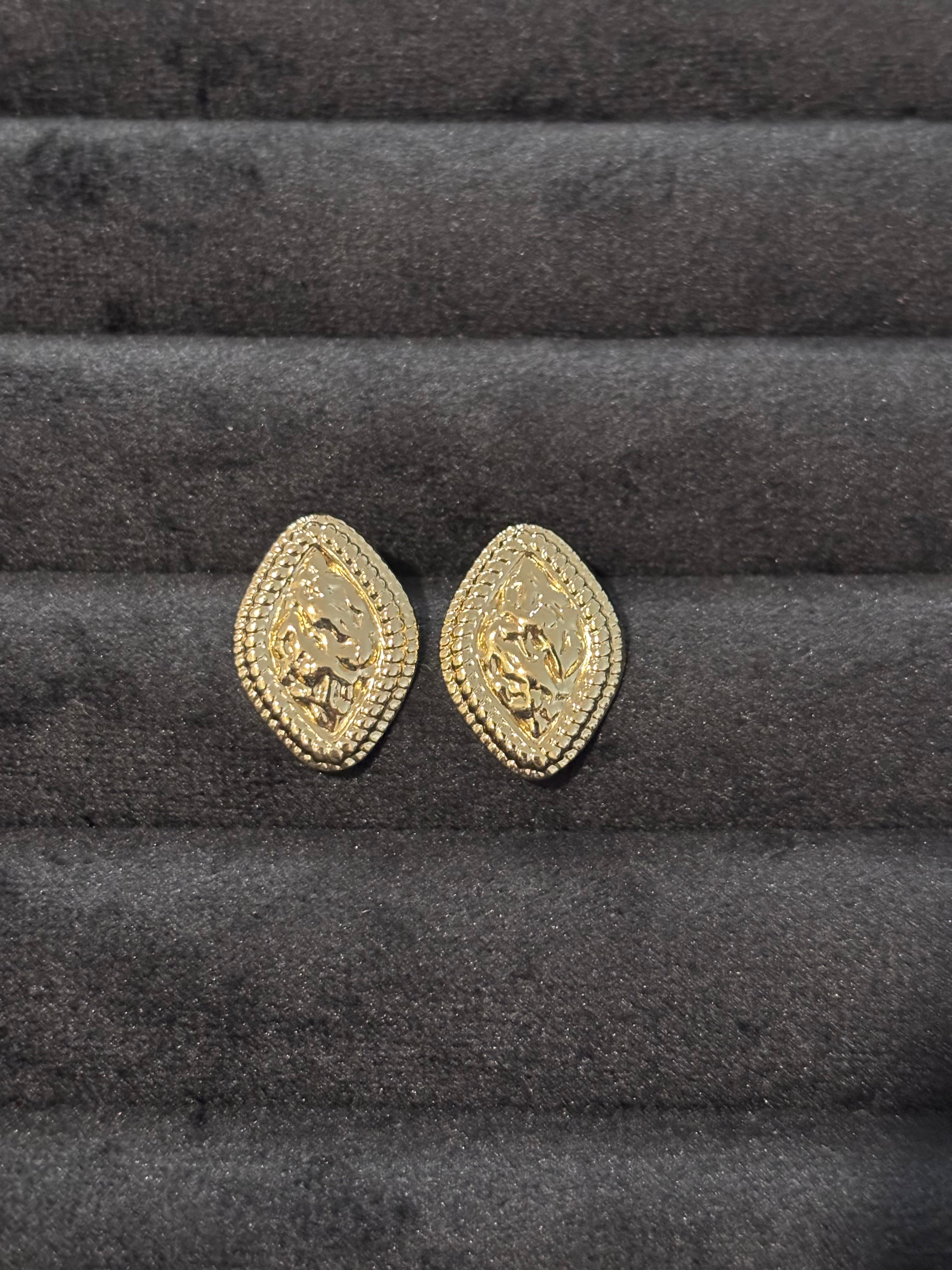 Hammered Gilded Rhombus Studs