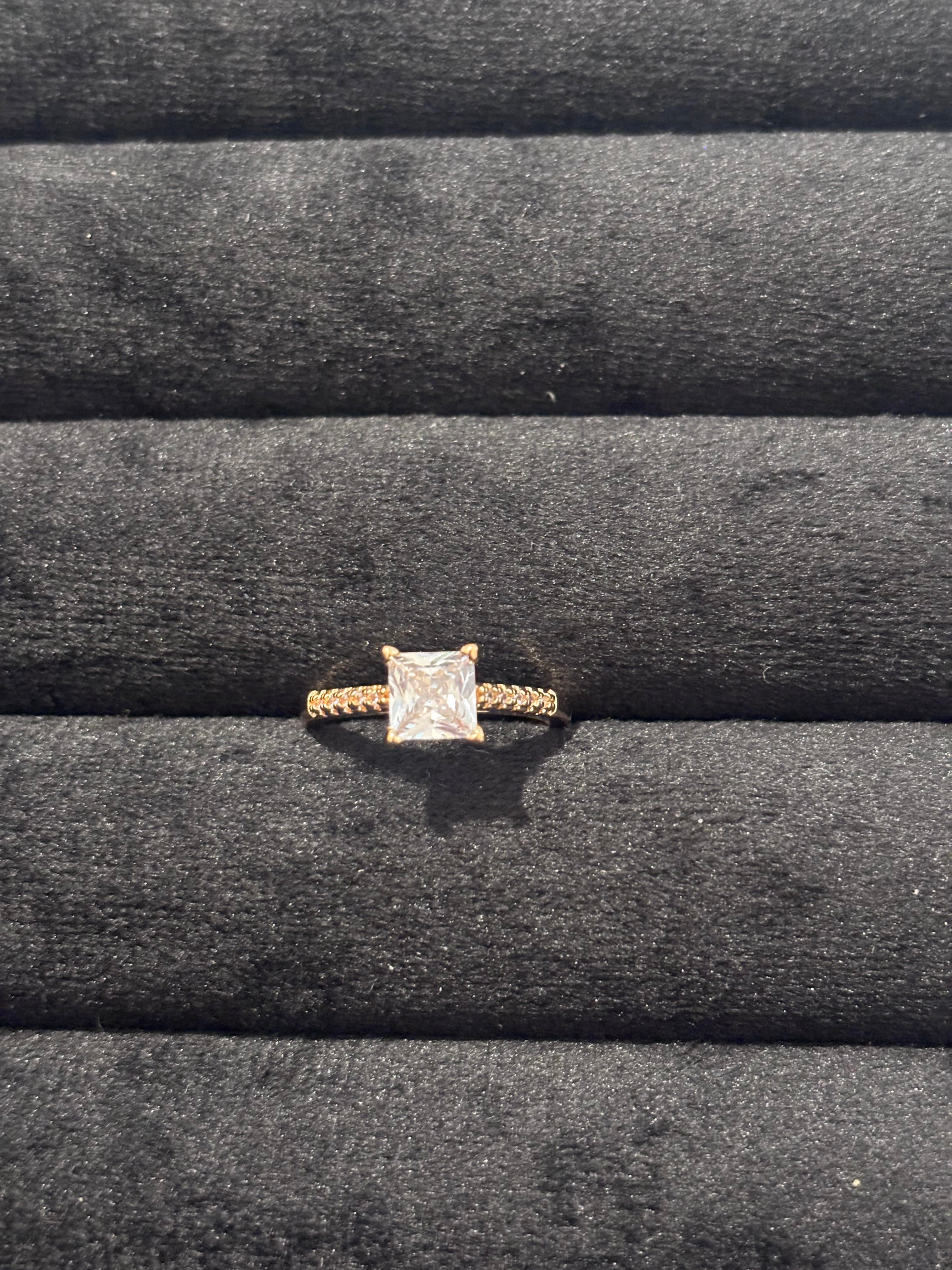 The "Everlasting Solitaire" Princess Adjustable Cut Ring