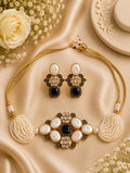 Noor Pearl Tassel Choker Set