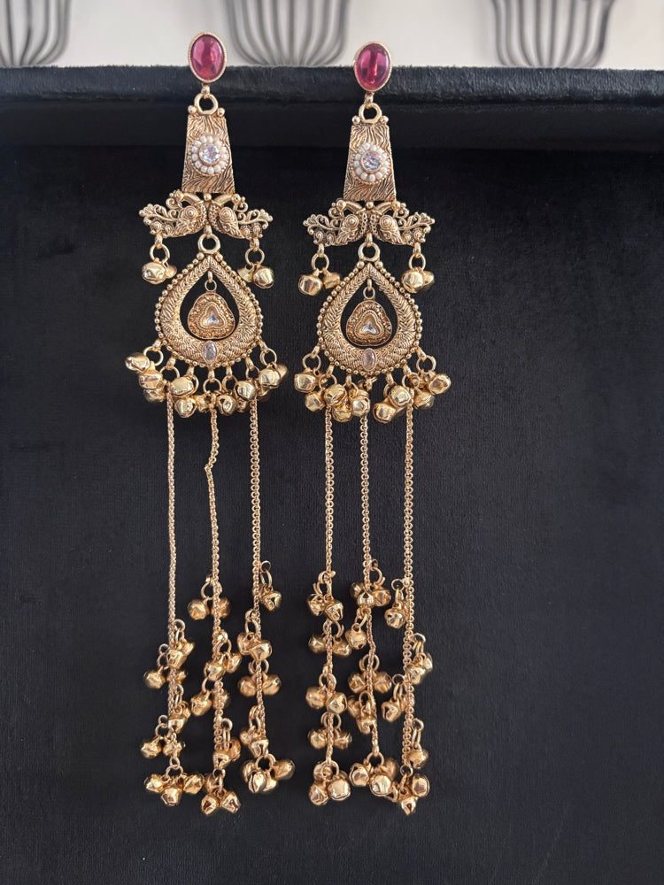 The Mayura Ruby Grandeur Danglers