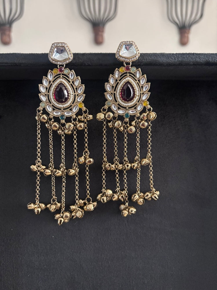Royal Wine & Multi-Stone Tassel Drops