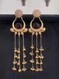 Golden Lunar Tassel Earrings